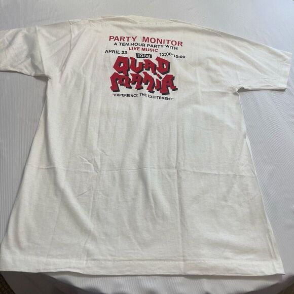Quad Mania VTG Party Monitor 1988 Single Stitch 1988 T-Shirt Size XL - Picture 7 of 8